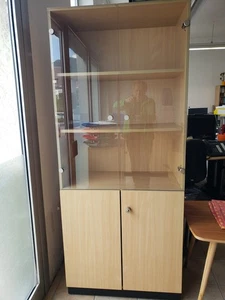 Vitrinenschrank REISS Buche hell 80 x 190 x 42cm - Bild 1 von 14