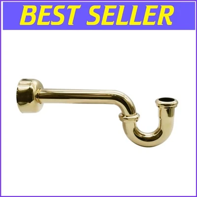 Premium 1-1/2" Brass P-Trap with High Box Flange - Perfect for Kitchens & Baths - Image 1 of 4