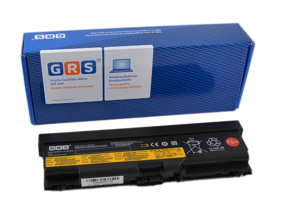 GRS Akku für Lenovo ThinkPad T430, T430i, T420, T410, T410i, T510i, 6600mAh, 10, - Bild 1 von 1