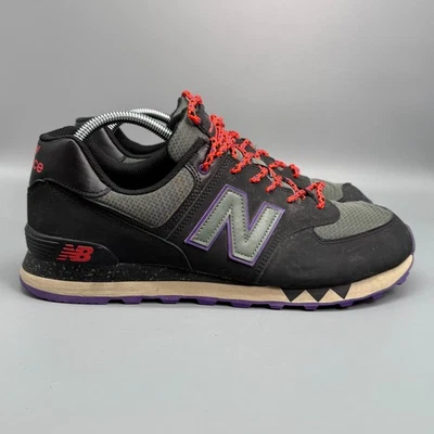 Новый баланс 574 мужчин 10,5 черный серый Athletic работает кроссовки на шнуровке низкий верх - Изображение 1 из 4