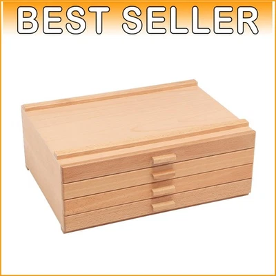 Stackable Birch Art Storage Chest - 4 Drawer Organizer for Paint Tubes & Brushes - Image 1 of 4