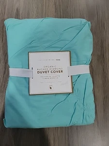Pottery Barn Teen Bio geraffter Diamant Bettbezug türkis blau Twin #N10 - Bild 1 von 8