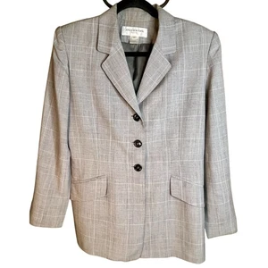 Blazer Jones New York Petite Gris Para Mujer Talla 8P Tres Botones, Forrado - Imagen 1 de 8
