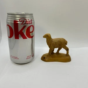 Vintage Hand Carved Olive Wood Sheep Figurine Nativity  3 in tall - Picture 1 of 13