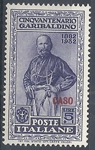 1932 EGEO CASO GARIBALDI 5 LIRE MH * - RR12423 - Picture 1 of 1