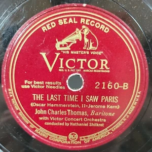 10" 78 RPM John Charles Thomas The last time I saw Paris Victor Hollister opera - Picture 1 of 4