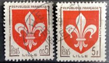 FRANCE 1955-58 French Coat Of Arms “Lille” 2  Varieties Used