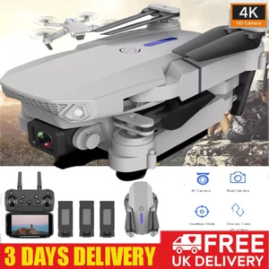 4K Drone with HD Camera Foldable Quadcopter FPV Live Video Drone 3 Batteries - Picture 1 of 14