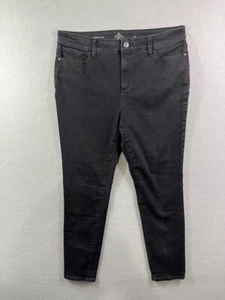 Pantalones de mezclilla para mujer St Johns Bay 14 negros pierna ajustada elásticos tiro alto desvanecimiento - Imagen 1 de 15