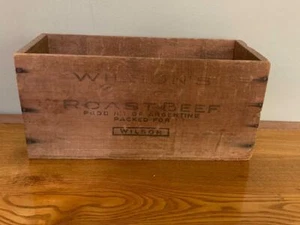 Vintage Wilson's  Wood Roast Beef Meat Crate Box Argentina - Picture 1 of 8