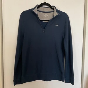 Vineyard Vines Boy’s Size 16 1/4 Zip Navy Blue Long Sleeve Cotton Pullover XL - Picture 1 of 6