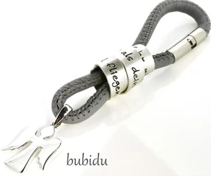 LLAVERO CON GRABADO COLGANTE DE DISEÑO COLGANTE CON TEXTO CHARM CUERO - Imagen 1 de 7