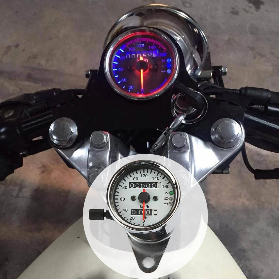 Medidor velocímetro odómetro doble LED para motocicleta Honda VTX 1300 C R S RETRO EE. UU. Foto 1 de 4