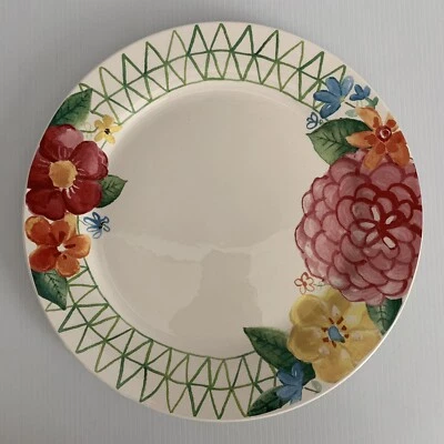 Pier 1 NWT~ Painterly Dinner Plate Spring Floral Easter - Image 1 of 4