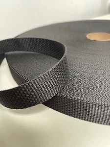 Black 1” Polypropylene Webbing Made in USA - Picture 1 of 8