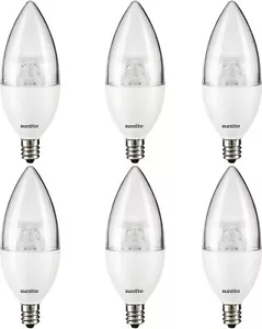 LED B11 Clear Torpedo Tip Chandelier Bulb 4.5W (40W) E12 40K Cool White - 6 Pack - Picture 1 of 2