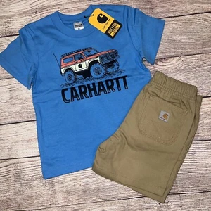 Carhartt Toddler Boys 2T Shorts Shirt Outfit Jeep Broncho NEW Set - Picture 1 of 2
