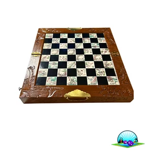 Schach Holz Schachspiel Chinesisch 35 x 35 cm - Vollständig - Bild 1 von 13