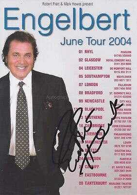 Engelbert Humperdinck Hand Signed Flyer, Autograph, Release Me, The Last Waltz Cover