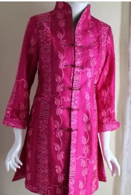 Abrigo Chaqueta Shanghai Song M Exquisito Seda Largo Imperial Bordado. Art-to-Wear Foto 1 de 4