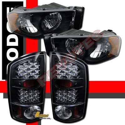 02 03 04 05 Dodge Ram 1500 2500 3500 Pickup faros negros + luces traseras LED Foto 1 de 4