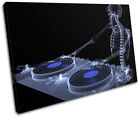 DJ Skeleton Turntables Musical X ray Canvas Art Picture Print Decorative Photo
