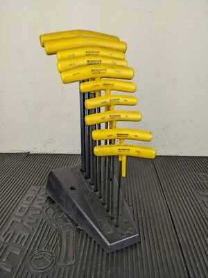 #be641 Bondhus 13190 10 Balldriver and Hex T-handles with Stand 3/32-3/8 Inch - Image 1 of 4