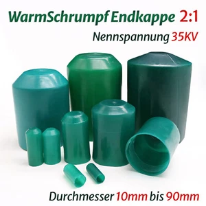 Grün 2:1 WarmSchrumpf Endkappe Durchmesser 8mm bis 90mm Schrumpf Endkappe - Picture 1 of 7