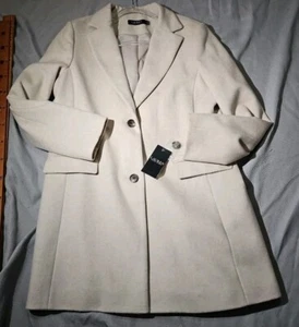 Lauren Ralph Lauren Sakko Damen 14 Beige Black Label Wolle Länglich Blazer - Bild 1 von 16