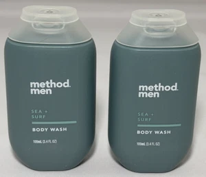 2 PACK Method Men SEA + SURF Body Wash TRAVEL SIZE 3.4 fl oz - Picture 1 of 5