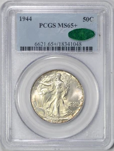 1944 WALKING LIBERTY HALF DOLLAR PCGS MS65+ CAC NICE COIN - Picture 1 of 3