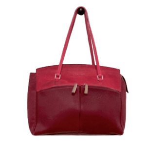 COLE HAAN Reddington Leather & Suede Satchel Red Hot Pink B45774 SOLD OUT $328