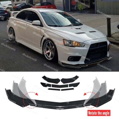 Gloss Black Front Bumper Lip Splitter Spoiler Kits For Mitsubishi Lancer CJ CY - image 1 of 4