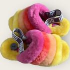 UGG Women's Size 7 rainbow Fluff Yeah Slide Sandals Authentic NWOT SHIP FAST✅