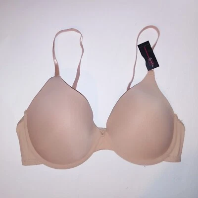No Boundaries T Shirt Bra Beige Lightly Lined Solid Fully Adjustable Straps New - Image 1 of 4