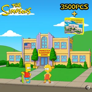 Springfield Elementary School Modular Building Blocks Set: 3500PCS , 8 Figures. - Picture 1 of 10