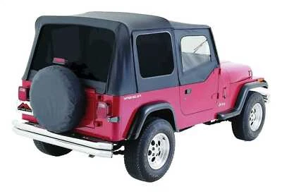 FITS 1988-1995 JEEP WRANGLER BLACK DENIM REPLACEMENT TINTED WINDOW SOFT TOP - Image 1 of 2