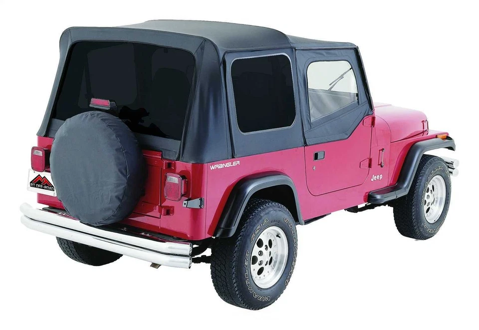 FITS 1988-1995 JEEP WRANGLER BLACK DENIM REPLACEMENT TINTED WINDOW SOFT TOP - Image 1 of 2