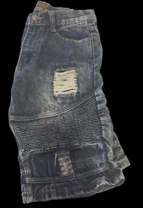 Boys Denim Distresed And Ripped Shorts Sz 16 - Picture 1 of 2