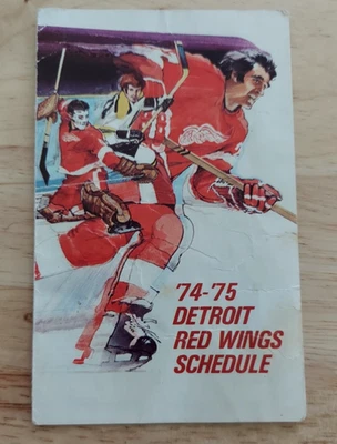 Anuncio de cerveza Busch vintage Detroit Red Wings 1974-75 calendario de bolsillo Foto 1 de 3
