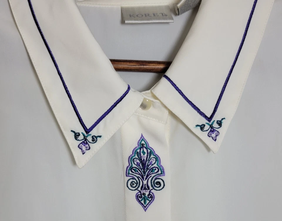 Blusa Koret Mujer Marfil Con Botones Manga Larga Elegante Oficina Talla 22W Foto 1 de 4