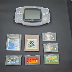 Nintendo Gameboy Advance Glacier with 7 Games - Tested 