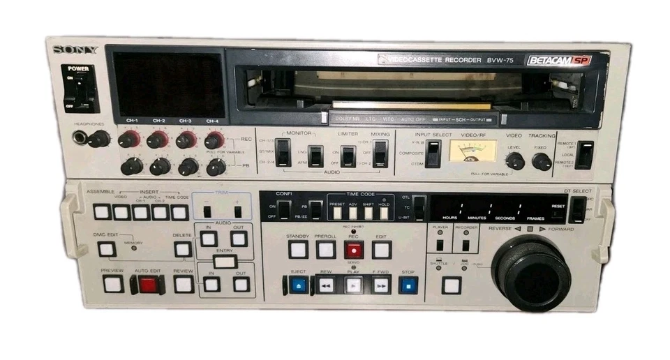 Grabadora de casete de video Sony Betacam SP BVW-75 Studio Editor Foto 1 de 4