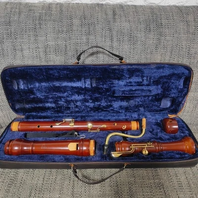 YAMAHA YRB-42 Wooden Bass Recorder Used with Bocal, Case - Image 1 of 4