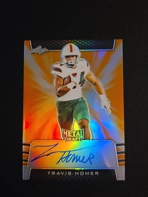 2019 Leaf Metal Draft Travis Homer *ON CARD* Orange /7 RC Auto - Image 1 of 4