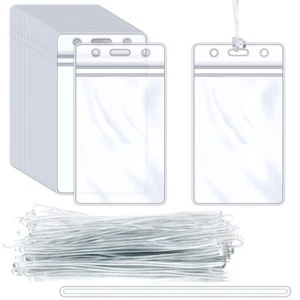 60 PCS Clear Plastic Luggage Tags Holders Bulk - Cruise ID Card Badge Label T... - Picture 1 of 5