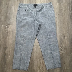 Talbots Signature Women's Petites 16P Blue Chambray Cotton Stretch Crop Pants - Picture 1 of 12