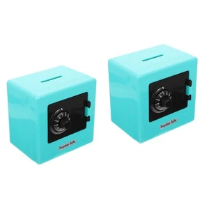 2 Pack Money Box for Kids Save Plastic Mini Piggy Bank Small Safe - Picture 1 of 12