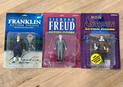 Figuras de acción Accoutrements Freud Franklin Shakespeare 2002-3 ¡selladas! ¡Juego de 3! Foto 1 de 4