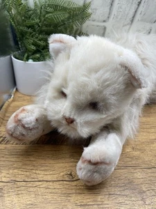 Vintage 24K Polar Puff Plush Large White Cat Persian 1985 Life Size 26" Long - Picture 1 of 8